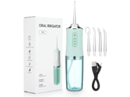 Irrigador Oral Portátil Jato de Água Dental 3 Modos Usb Recarregável 4 Jato Verde GERTIZ