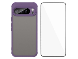 Capa Com Película Protetora De Tela Wanlonfeng Fd Series Skin Touch Tpu Pc Para Google Pixel 10 Pro Xl, Roxa