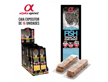 ALPHA SPIRIT Snack Tacos de Pescado para Gato 16 Bolsas X 35 Gr