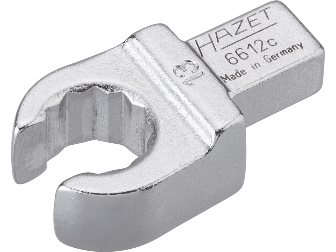 Cabeça de chave estrela aberta 6612C-13 Quadrado inserível 9 x 12 mm Perfil hexagonal duplo externo 13 mm HAZET