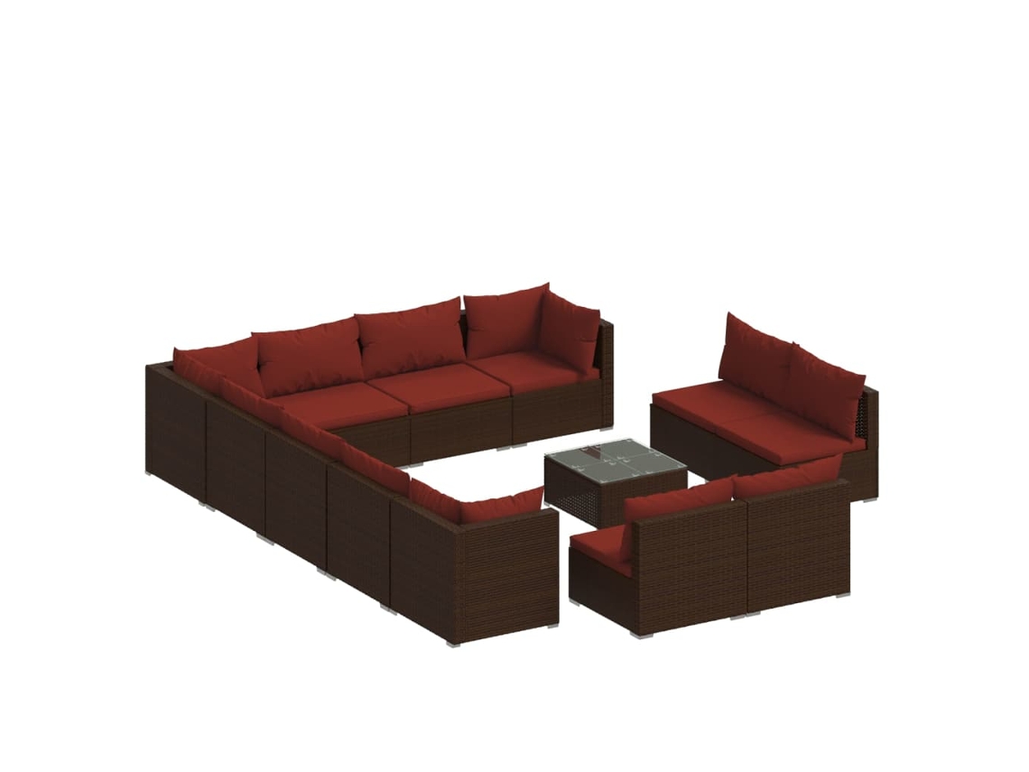 Garden Lounge Set, Garden Lounge Sets Vidaxl Marrom Rattan / Vime (n/a)