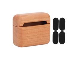 Aetheria estojo de Madeira para Fones de Ouvido Bluetooth Ios 3 com Carregamento Sem Fio Qi e Forro de Microfibra