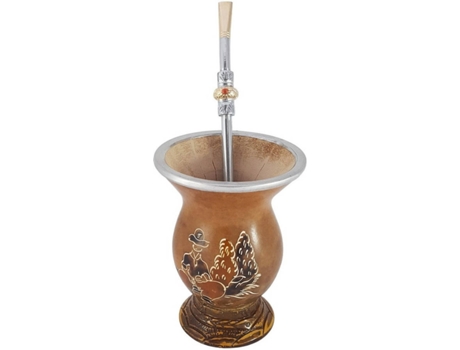 Conjunto Cuia e Bomba para Chimarrão PROMATE NBR-0492 (Aço Inox)