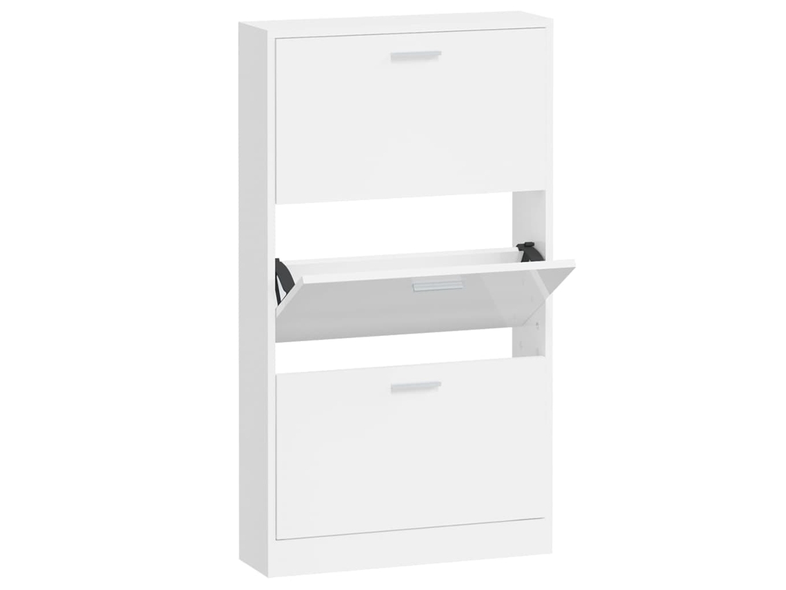 Sapateira 59x17x108 cm Derivados da Madeira Branco Brilhante MAISON EXCLUSIVE