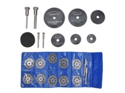 Conjunto de 32 peças de discos de corte: lâminas de serra circular HSS, discos de corte para resina e discos de corte diamantados.