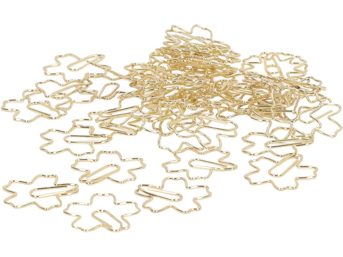 Clips de papel dourados, pequenos e macios, com o formato de Amonida, leves e portáteis para mesa, casa e sala de estar.