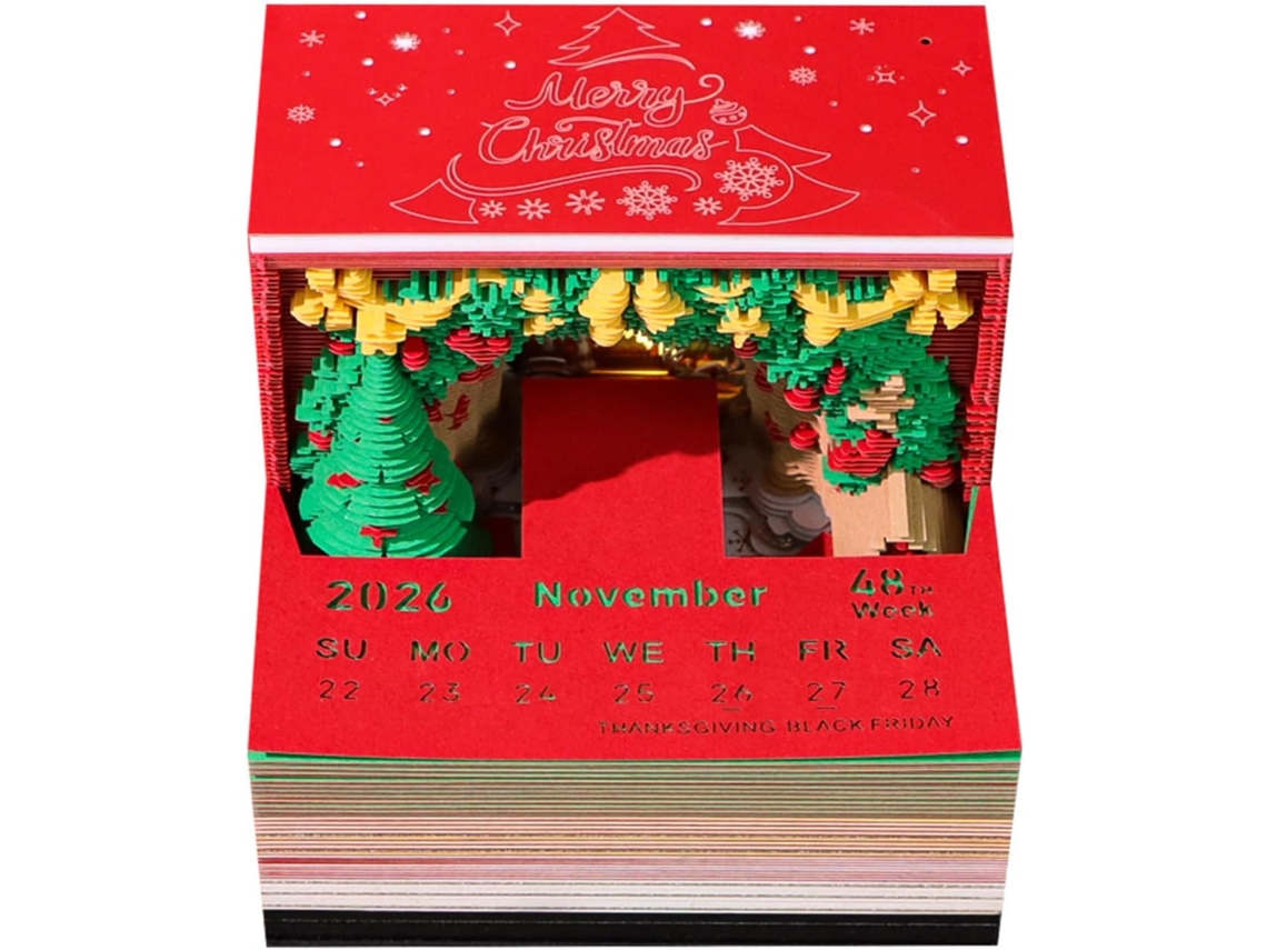 Calendário De Mesa Com Lareira Para O Natal De 2026, Com Luzes Led E Páginas Destacáveis, Para Decorar.