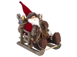 Figura de Natal FÉÉRIC LIGHTS AND CHRISTMAS Fantoche de Papai Noel em trenó (Multicor)