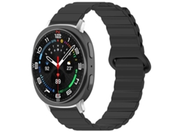 Bracelete para Samsung Galaxy Watch 8 / 8 Classic Silicone Brilhante Magnético Loop Preta XIAOMOYU