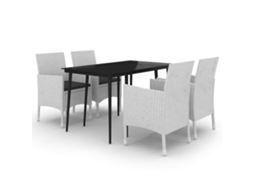 Garden Dining Set, Garden Dining Sets Vidaxl Branco Rattan / Vime (140 Cm Table Length)