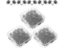 Tachinhas com Ganchos, Tachinhas de Parede para Pendurar, Tachinhas de Mesa, 3 Caixas, 150 Unidades, Plástico e Metal