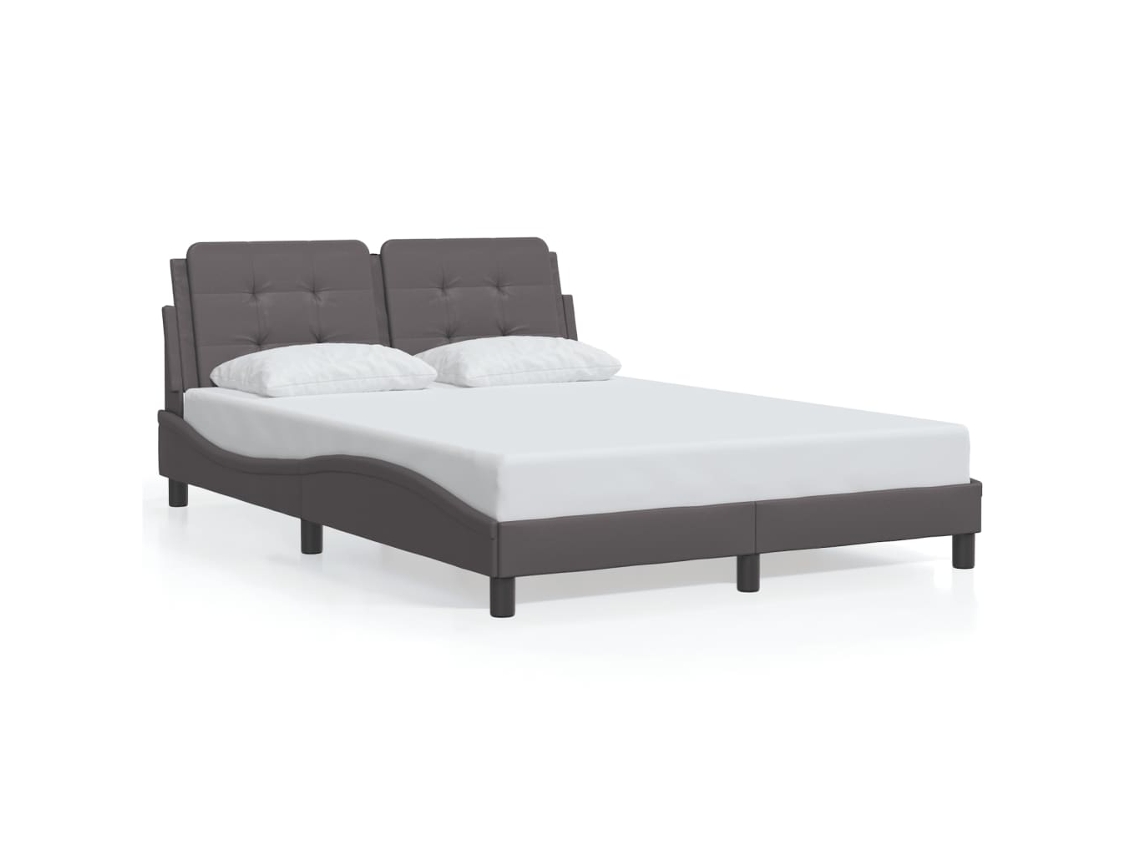 Bed Frame, Bed Frames Vidaxl Cinzeto Couro Artificial (140 X 200 Cm)