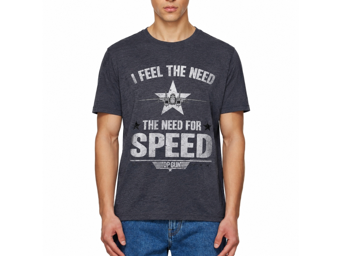 Rockinstone Top Gun Movie Need For Speed Heather Navy Adult T-shirt Size:xxxl