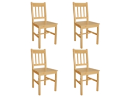 Vidaxl Cadeiras De Jantar 4 Pcs Madeira De Pinho