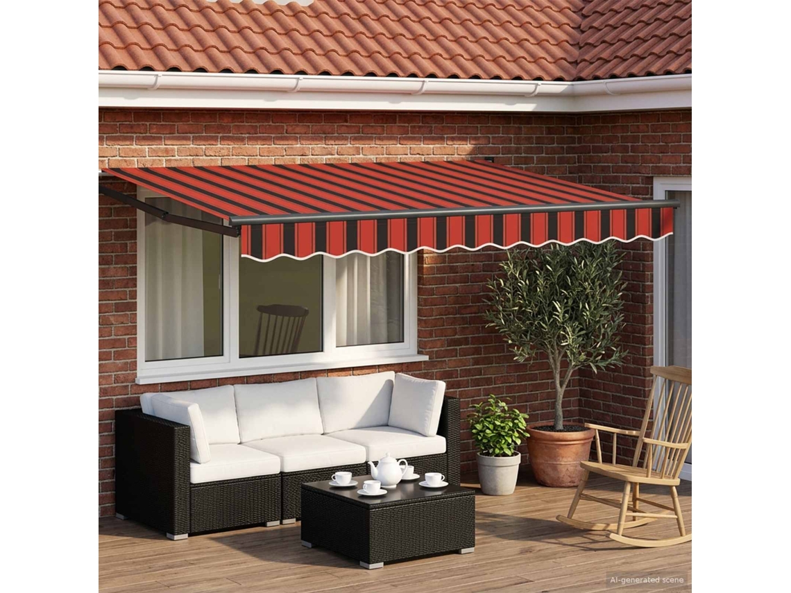 Vidaxl Toldo Retrátil Manual Com Leds 2,5 X 2 M