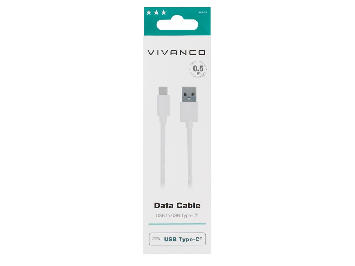 Vivanco Dcvvusbc20A05W Cabo Usb 0.5 M Usb a Usb C Branco