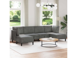 Vidaxl Conjunto De Móveis Para Sala De Estar 6 Unid. Cinzento-escuro