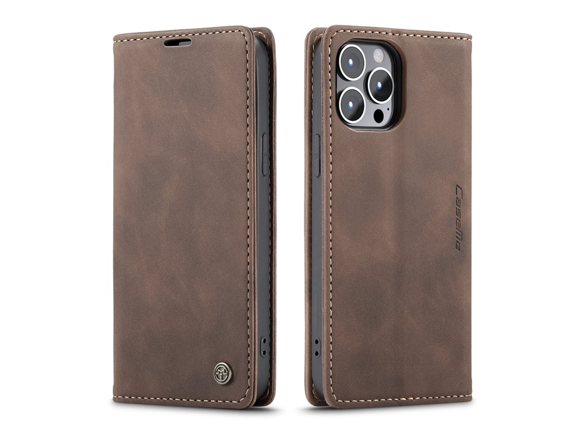 Capa Flip Para Celular Com Compartimento Para Cartão Em Couromarrom - Iphone 17 Air