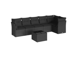 Garden Sofa Set, Garden Sofa Sets Vidaxl Preto Rattan / Vime (n/a)
