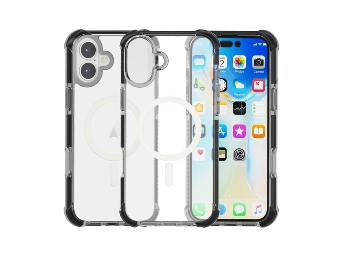 Capa De Acrílico Transparente À Prova De Choque Para Iphone 16 Plus - Magnética - Magsafe