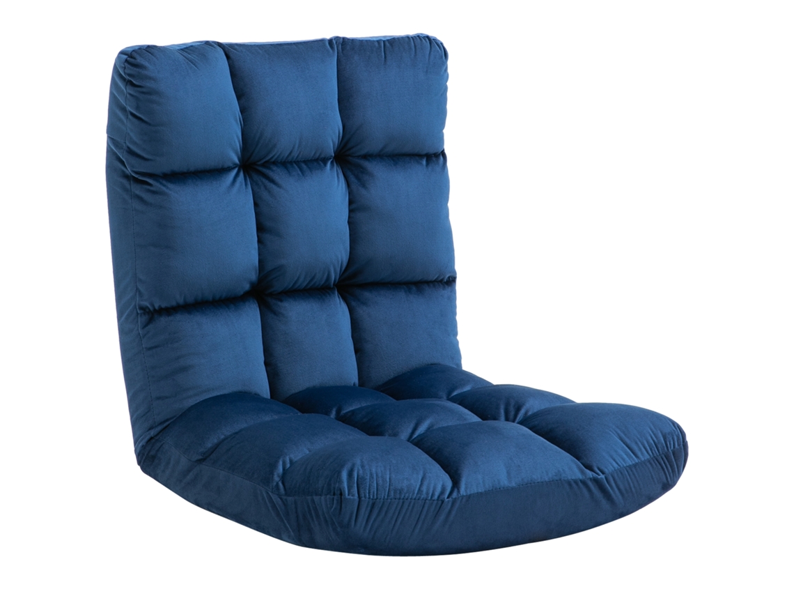 Sofá cama reclinável, poliéster, 90° a 180°, azul S/MARCA