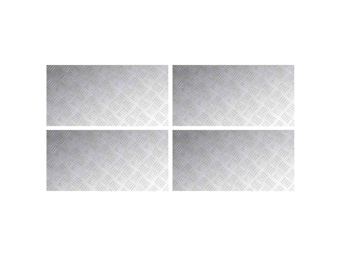 Conjunto 4 Degraus De Escada Vidaxl Prateado Alumínio (80 X 40 Cm)