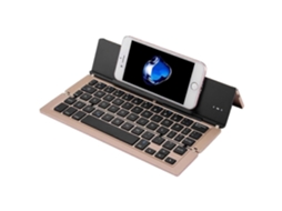 Teclado Bluetooth Dobrável, Ultrafino e Recarregável F18 com 58 Teclas e Suporte. TAISHENGDA