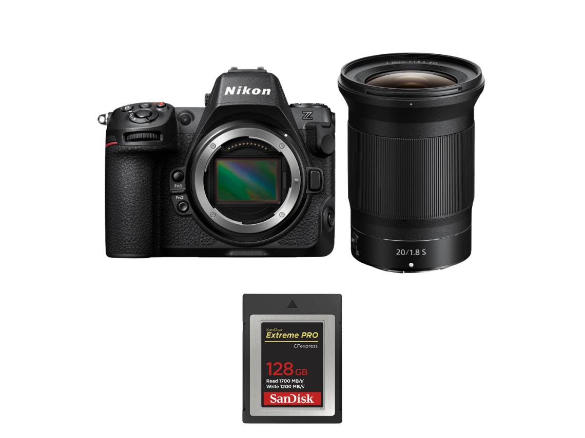 Z8 + Z 20mm F/1.8 S + 1 Sandisk 128gb Extreme Pro Cfexpress Type B Máquina Fotográfica Híbrida Full frame + Ebook Pricedirect NIKON