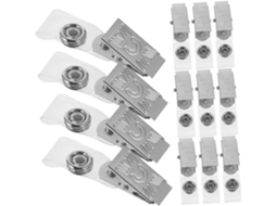 Conjunto de 100 clipes de plástico transparente Amosfun para crachás de identificação profissional, clipes compactos para uso.