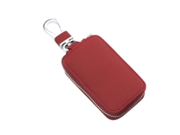 Capa Chave Carro Portátil Zíper Material Pu Cute Red