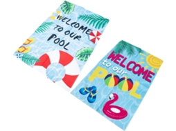 Bandeira De Boas Vindas Para Jardim Com Piscina, Decoração De Verão, 30x45cm, 2 Peças. Gokoco