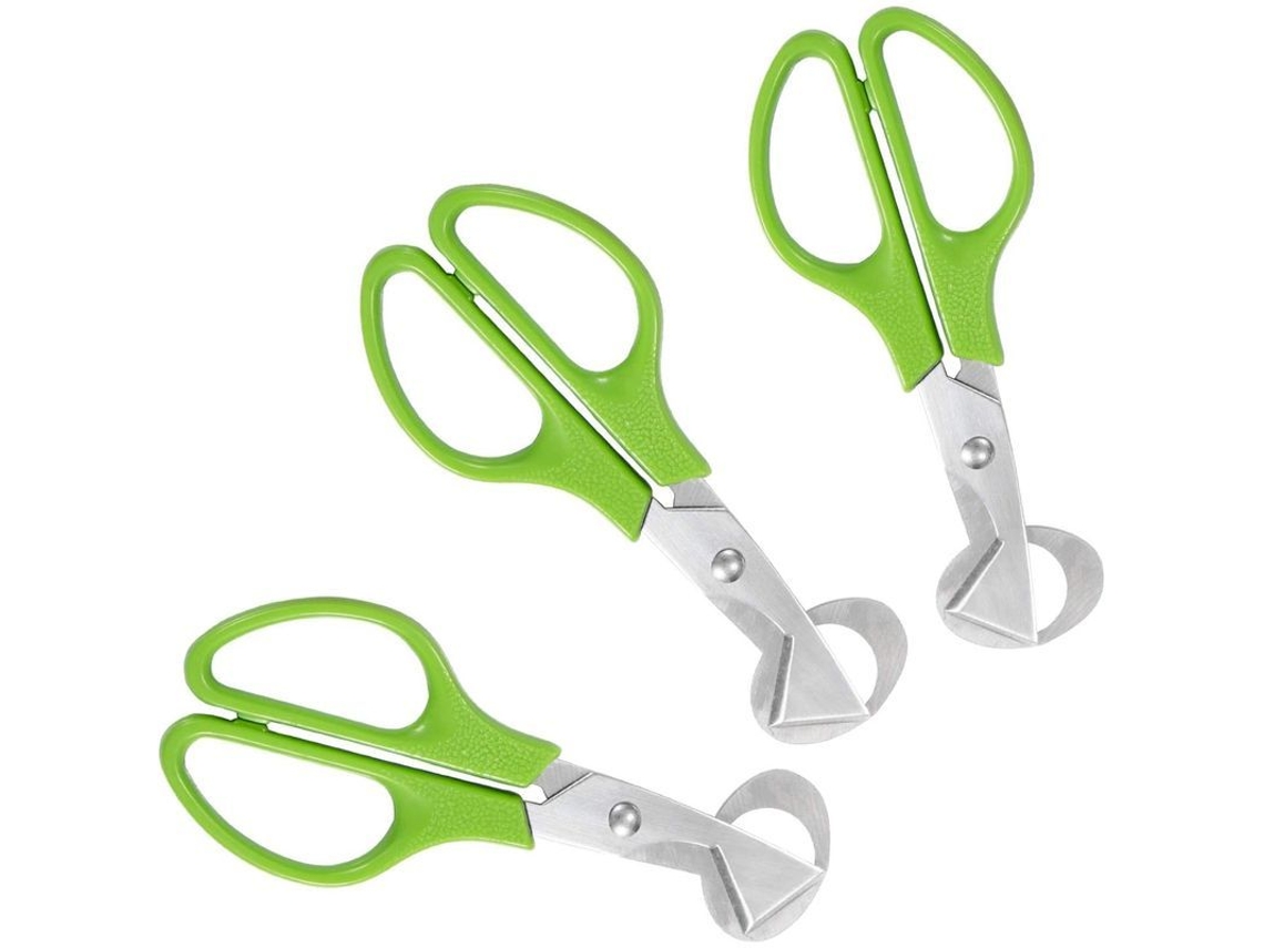 Tijeras de Cozinha para Cortar Ovos de Codorniz de Aço Inoxidável 3 Peças Ferramenta Essencial