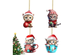 Enfeites De Natal Em Acrílico - Gato, Animal, Pingente, Decoração Para Árvore