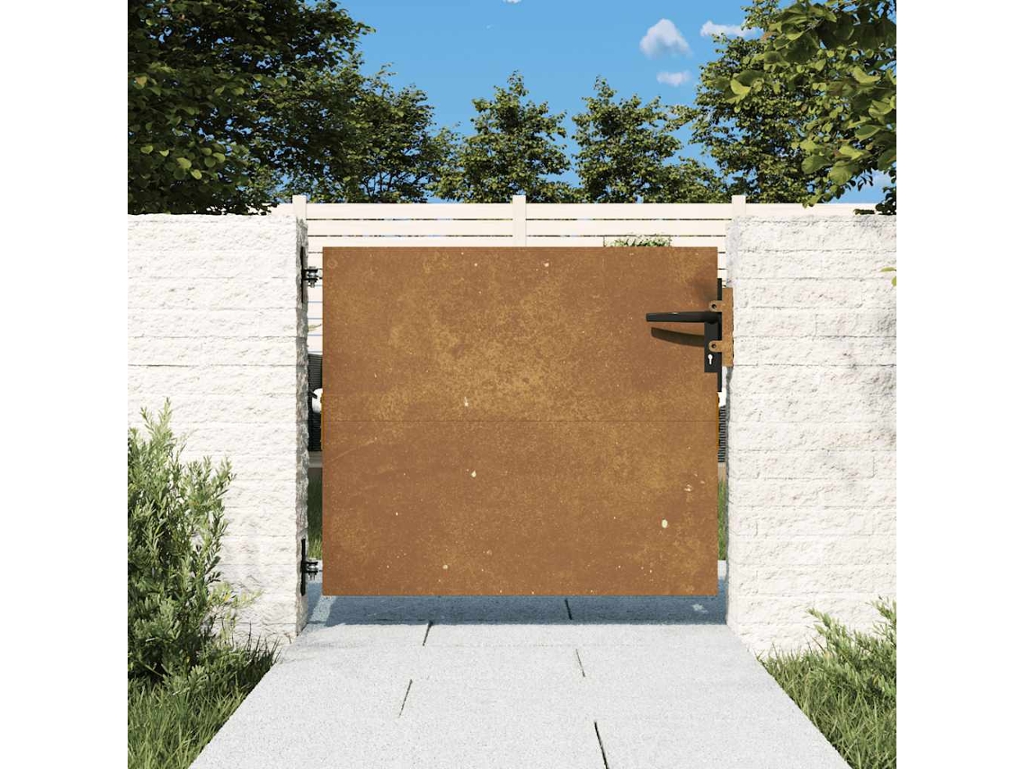 Vidaxl Portão De Jardim 85x100 Cm Aço Corten