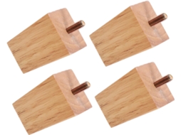 Holibanna Conjunto De 4 Pés Madeira Maciça Para Sofá, Móveis, Substituição De Pés Com Acabamento Natural, Resistentes