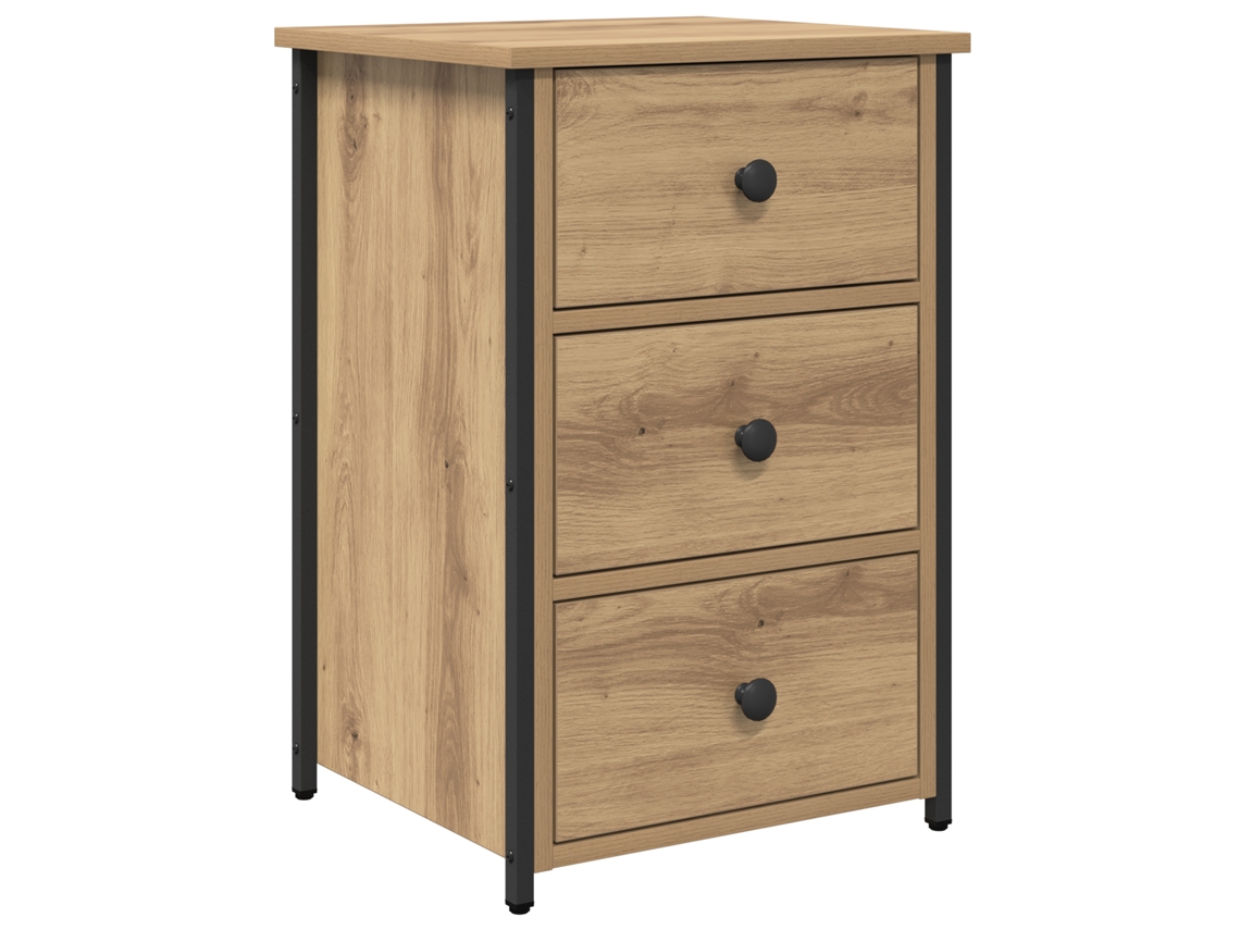 Conjunto 1 Mesa-de-cabeceira Vidaxl Castanho Madeira Recuperada Maciça (40 X 36 X 60 Cm)
