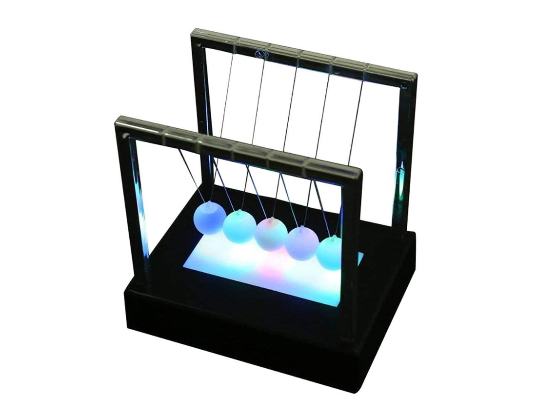 Brinquedo Ciência Newton Balança Bola Led Mesa Decoração