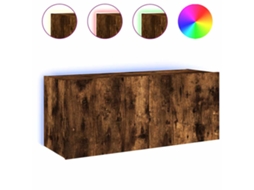 Móvel de parede MAISON EXCLUSIVE para TV com luzes LED, carvalho fumê (100x35x41 cm)