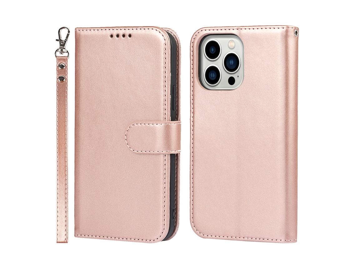 Capa Para Iphone 15 Pro Max Pele Sintética Rosa