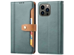 Capa Quedas Para Iphone 14 Plus Pele Sintética Magnética Verde