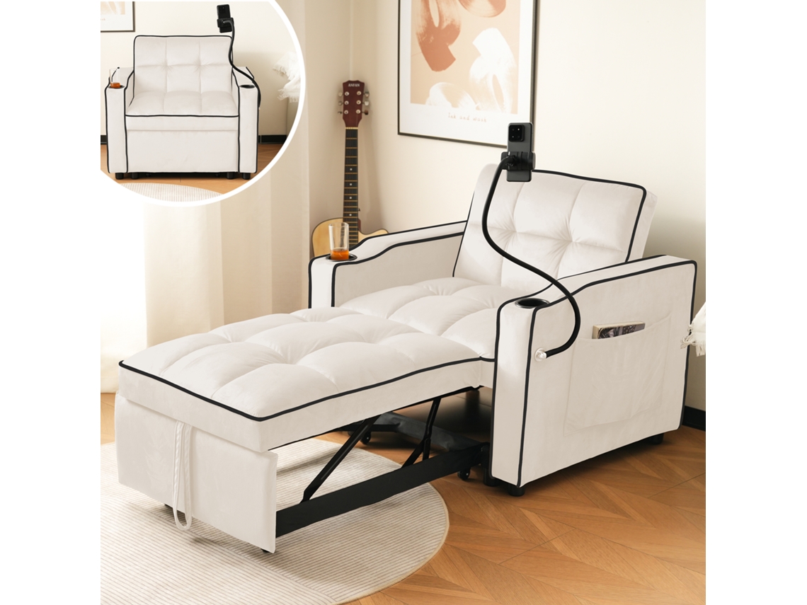 Cama 3-em-1 83x167x76cm, Porta-copos, Suporte Celular.-kd