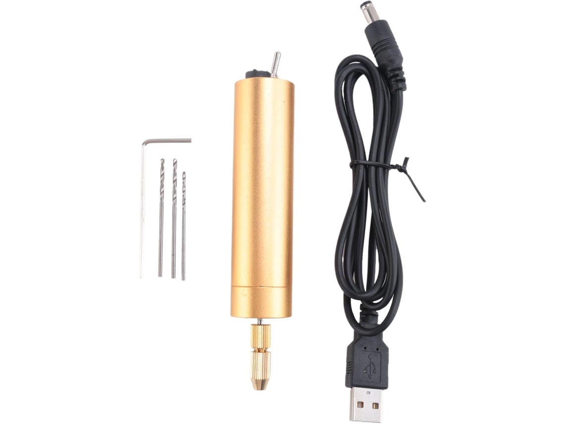 Mini Furadeira Elétrica Portátil, Micro Usb, Manual Profissional Com