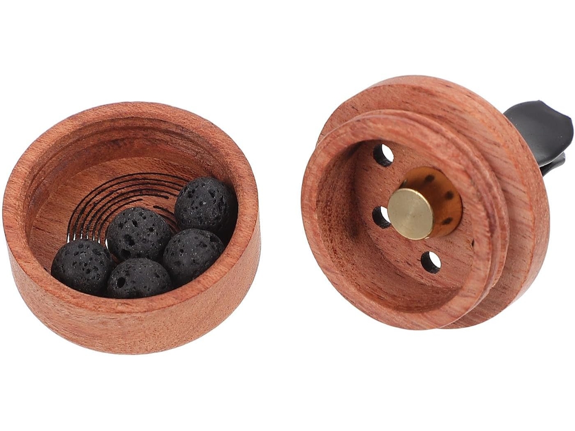 Difusor De Fragrâncias Decorativo Em Madeira De Faia Vermelha, Aromas De Chama Para Carro, Acessório Natural Para Carro.