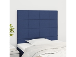 Vidaxl Cabeceira Azul 90x5x118/128 Cm Tecido