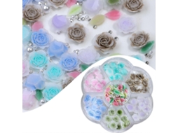 Amuletos De Arte Para Unhas Com Flores Rosas, 3d, Folhas, Resina, Suprimentos Para Unhas, Decoração De Unhas Para Mulheres E Meninas Hengrongshen