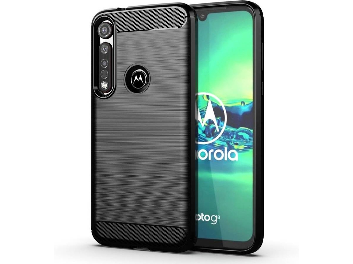 Capa Motorola Moto G8 Plus LMOBILE Silicone Carbono Preto