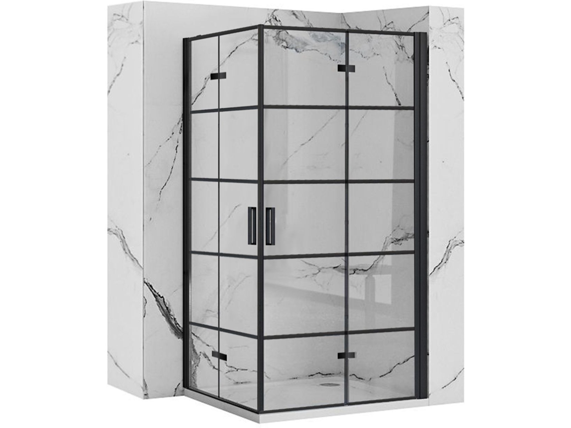 Divisória De Chuveiro Rea Molier Double 80x80 Black