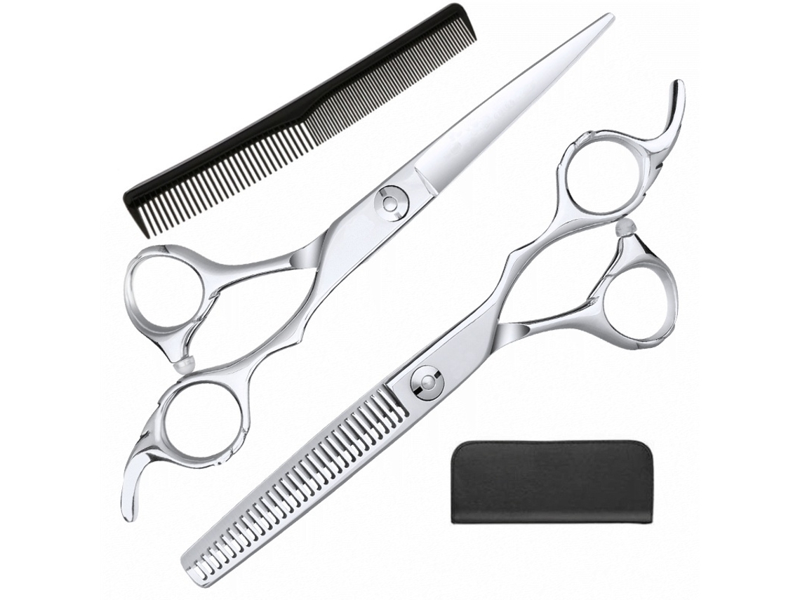 Tesoura De Desbaste Elysve 4 Peças, Em Aço Inoxidável, 4 Polegadas, Corte Preciso, Para Salão E Uso Doméstico