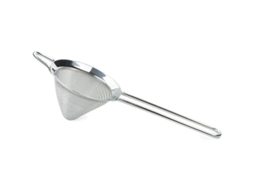 Colador Profesional De Acero Inoxidable 18/8 Para Cócteles Con Malla Cónica Fina Y Gancho Plata 21cm
