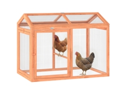Galinheiro De Madeira Com Cercado Externo, Poleiro E Portas Duplas Galinheiro Modular Para Jardim